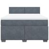 vidaXL Box Spring Bed with Mattress Dark Grey Double Velvet