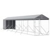 vidaXL Outdoor Dog Kennel with Roof Silver 2x14x2,5 m Galvanised Steel