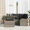vidaXL Outdoor Dining Set with Cushion 5 pcs Grey Poly rattan