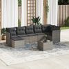 vidaXL 8 Piece Garden Sofa Set with Cushions Grey Poly Rattan