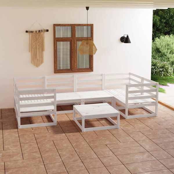 vidaXL 7 Piece Garden Lounge Set Solid Pinewood