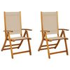 vidaXL Folding Garden Chairs 2 pcs Solid Wood Acacia and Textilene