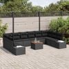 vidaXL Garden Sofa Set 11 pcs Black