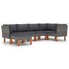 vidaXL 6 Piece Garden Lounge Set with Cushions Poly Rattan Grey