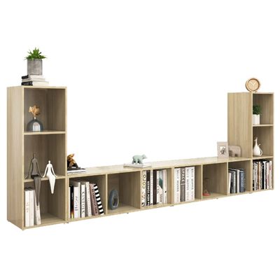 vidaXL TV Cabinets 4 pcs Sonoma Oak 107x35x37 cm Engineered Wood