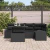 vidaXL Garden Sofa Set with Cushion 6 pcs Black Poly rattan