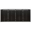 vidaXL Quadruple Wheelie Bin Shed Black 274x80x117 cm Poly Rattan