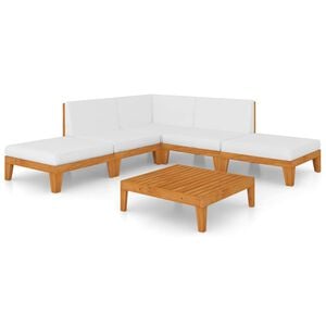 vidaXL 7 Piece Garden Lounge Set with Cushions Solid Acacia Wood
