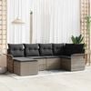 vidaXL Garden Sofa Set with Cushion 6 pcs Grey Poly Rattan