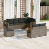 vidaXL 8 Piece Garden Sofa Set with Cushions Grey Poly Rattan