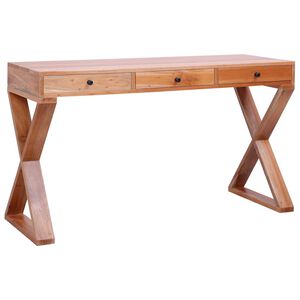 vidaXL Computer Desk | Natural | Solid mahogany wood | Medium | Computer Desk