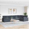 vidaXL Modular Sofa with Cushions Velvet Dark Grey