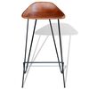 vidaXL Bar Stools 4 pcs Brown Real Leather