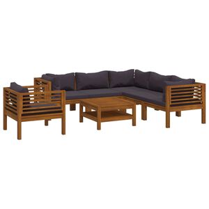 vidaXL 7 Piece Garden Lounge Set with Cushion Solid Acacia Wood