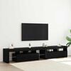 vidaXL TV Cabinet 2 pcs Black Oak 290 x 37 x 40 cm Engineered Wood