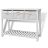 vidaXL Sideboard | White | MDF, Paulownia wood