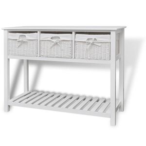 vidaXL Sideboard | White | MDF, Paulownia wood