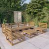 vidaXL 7 Piece Garden Lounge Set Honey Brown Solid Pinewood