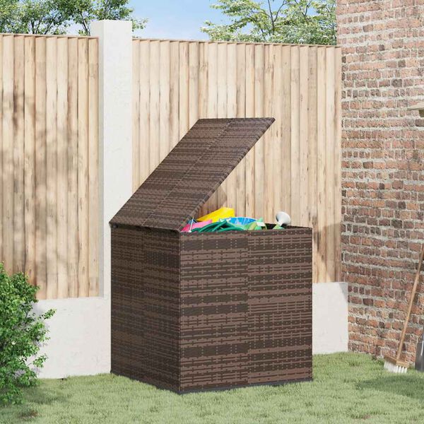 vidaXL Garden Cushion Box PE Rattan 100x97.5x104 cm Brown