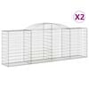vidaXL Arched Gabion Baskets 2 pcs 300x50x100/120 cm Galvanised Iron