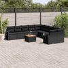 vidaXL 11 Piece Garden Sofa Set with Cushions Black Poly Rattan