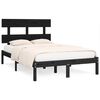 vidaXL Bed Frame without Mattress Black 135x190 cm Double Solid Wood