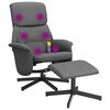 vidaXL Massage Recliner Chair with Footstool Dark Grey Fabric
