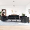 vidaXL 3 Piece Sofa Set with Pillows Black Velvet