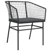 vidaXL 3 Piece Garden Dining Set with Cushions Black Poly Rattan Glass