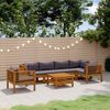 vidaXL 7 Piece Garden Lounge Set with Cushion Solid Acacia Wood