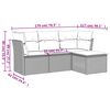 vidaXL 4 Piece Garden Sofa Set with Cushions Grey Poly Rattan