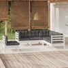 vidaXL 5 Piece Garden Lounge Set with Cushions White Pinewood