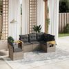 vidaXL 5 Piece Garden Sofa Set with Cushions Grey Poly Rattan