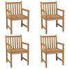 vidaXL Garden Chairs 4 pcs with Grey Cushions Solid Teak Wood