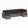 vidaXL 7 Piece Garden Sofa Set with Cushions Grey Poly Rattan