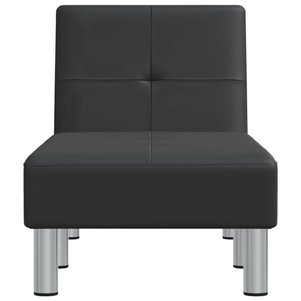 vidaXL Chaise Longue Black Faux Leather