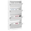 vidaXL Shoe Cabinet with 4 Flip-Drawers White 80x21x163.5 cm