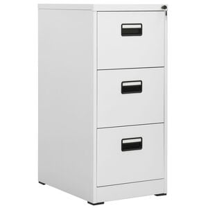 vidaXL Filing Cabinet | Light Grey | Steel | Medium | Locks | Filing Cabinet