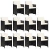 vidaXL 11 Piece Garden Dining Set with Cushions Poly Rattan Black