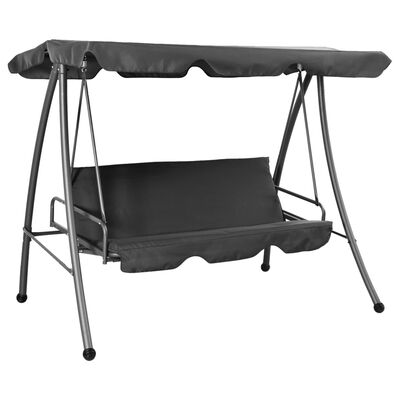 vidaXL Outdoor Swing Bench with Canopy Anthracite 192x118x175 cm Steel