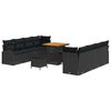 vidaXL Garden Sofa Set 11 pcs 10-Seater Black