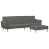 vidaXL 2-Seater Sofa Bed with Footstool Dark Grey Fabric