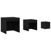 vidaXL Nesting Table | Set of 3 | Black | Engineered wood | Compact | Stackable