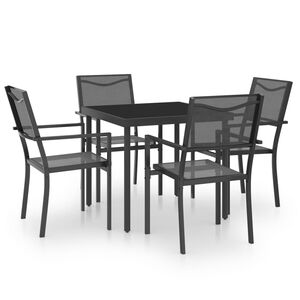 vidaXL Outdoor Dining Set | Black and Anthracite