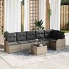 vidaXL Garden Sofa Set Grey Poly Rattan