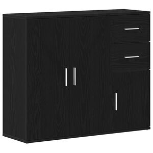 vidaXL Sideboard Black Oak 91x29,5x75 cm Engineered Wood