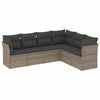 vidaXL 6 Piece Garden Sofa Set with Cushions Grey Poly Rattan