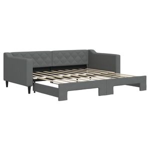 vidaXL Daybed with Trundle without Mattress Dark Grey 90x190 cm