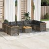 vidaXL 10 Piece Garden Sofa Set with Cushions Grey Poly Rattan