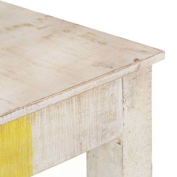 vidaXL Console Table White 115x35x77 cm Rough Mango Wood